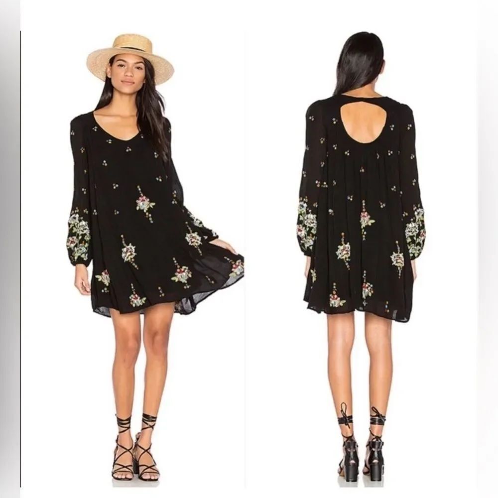 Free People Oxford Embroidered Swing Dress S